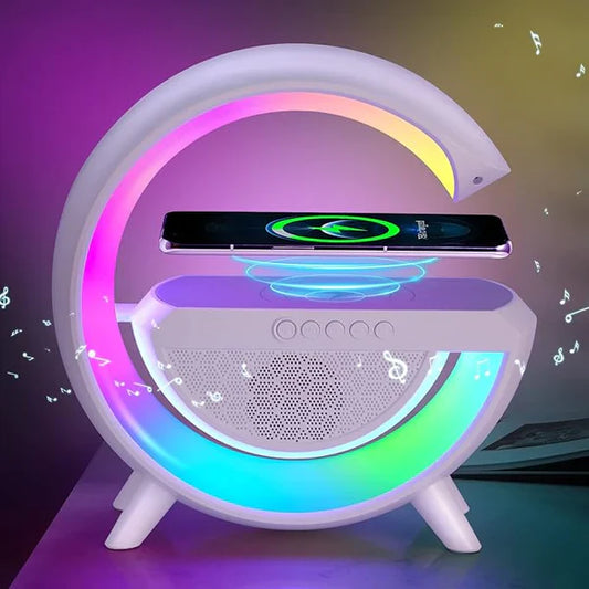 G-Shape LED Wireless Charging Speaker Lamp with Bluetooth Speaker